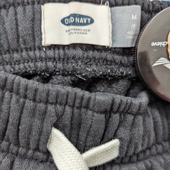 Old Navy 8Y Boys M black fleeced pants wide - Picture 6 of 6